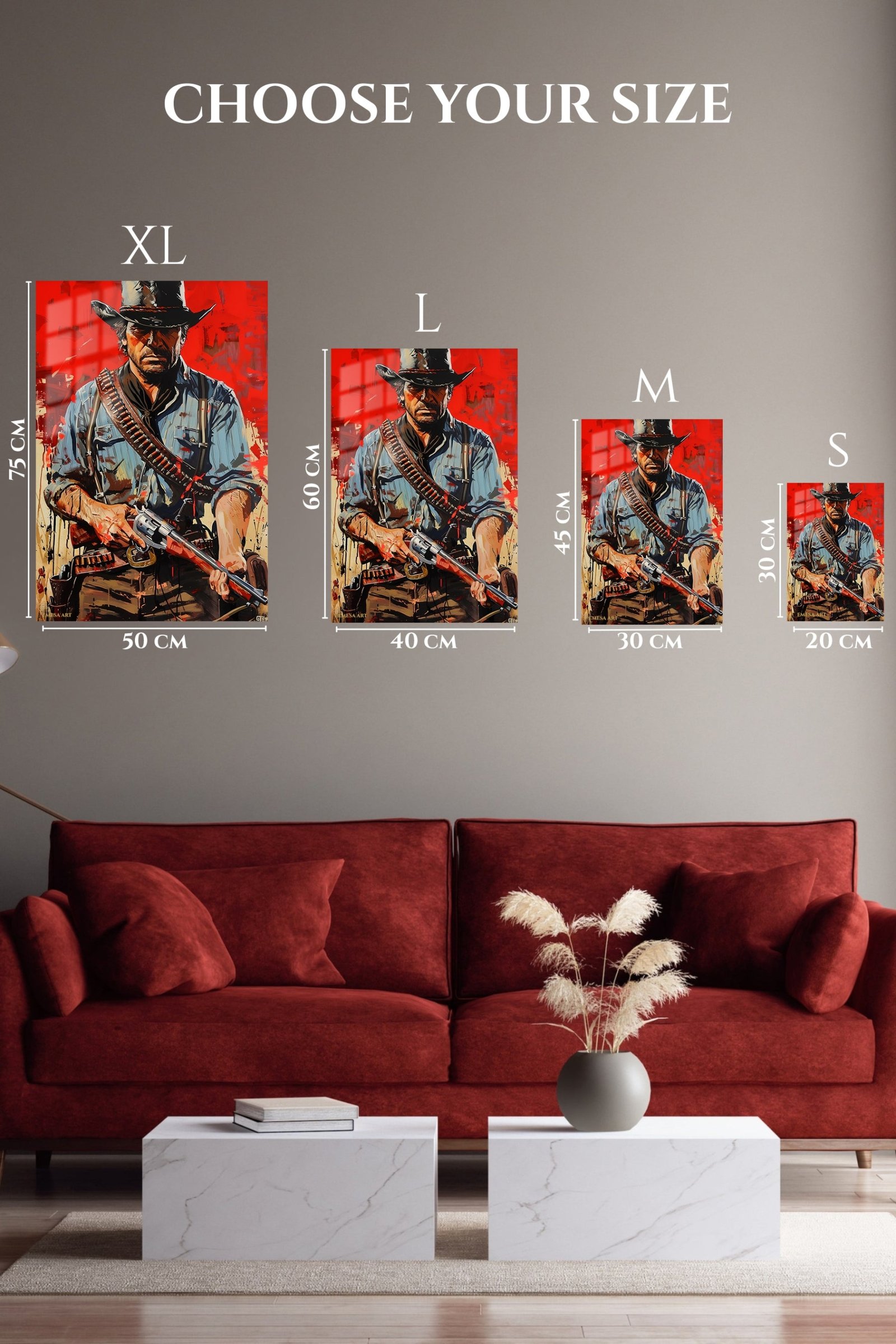Red Frontier Gunslinger metal wall art print, view 6