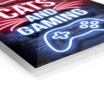 Cats and Gaming Neon Sign metal wall art print, view 2