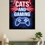 Cats and Gaming Neon Sign metal wall art print, view 4
