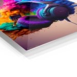Headphones in a Color Cloud metal wall art print, view 2
