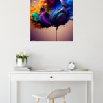 Headphones in a Color Cloud metal wall art print, view 5