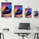 Headphones in a Color Cloud metal wall art print, view 6