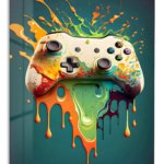 Color Splash Game Controller metal wall art print