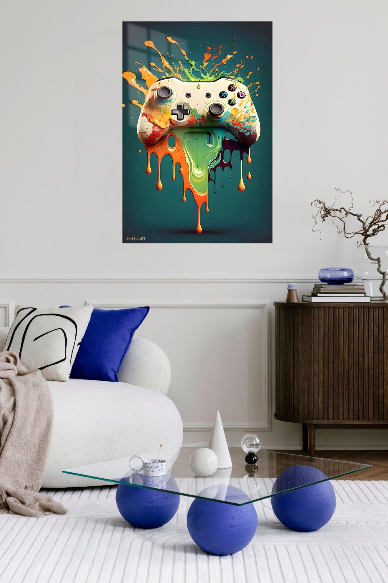Color Splash Game Controller metal wall art print, view 5