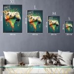Color Splash Game Controller metal wall art print, view 6