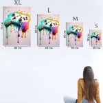 Color Splash Game Controller metal wall art print, view 6