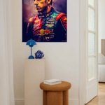 Dramatic Motorsport Driver Portrait metal wall art print, view 5