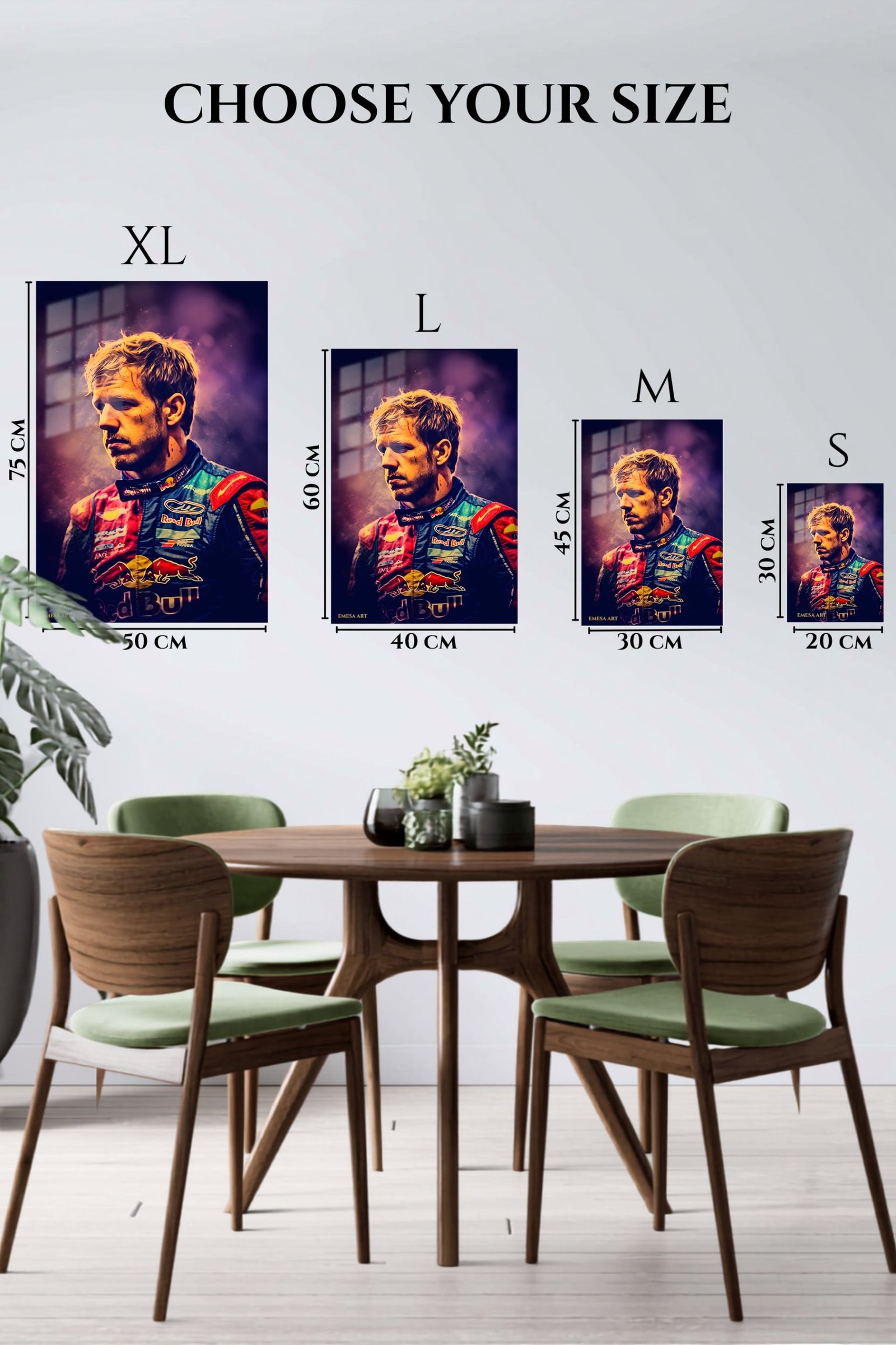 Dramatic Motorsport Driver Portrait metal wall art print, view 6