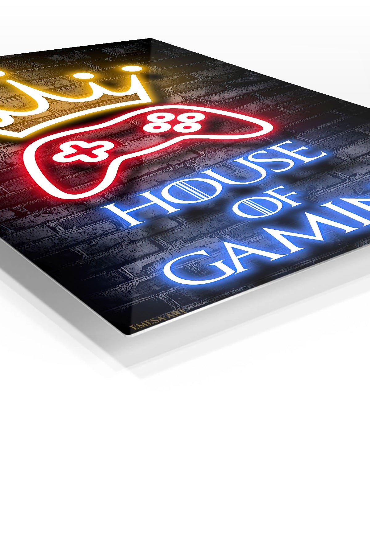 House of Gaming Neon Crown metal wall art print, view 2
