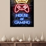 House of Gaming Neon Crown metal wall art print, view 4
