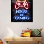 House of Gaming Neon Crown metal wall art print, view 5