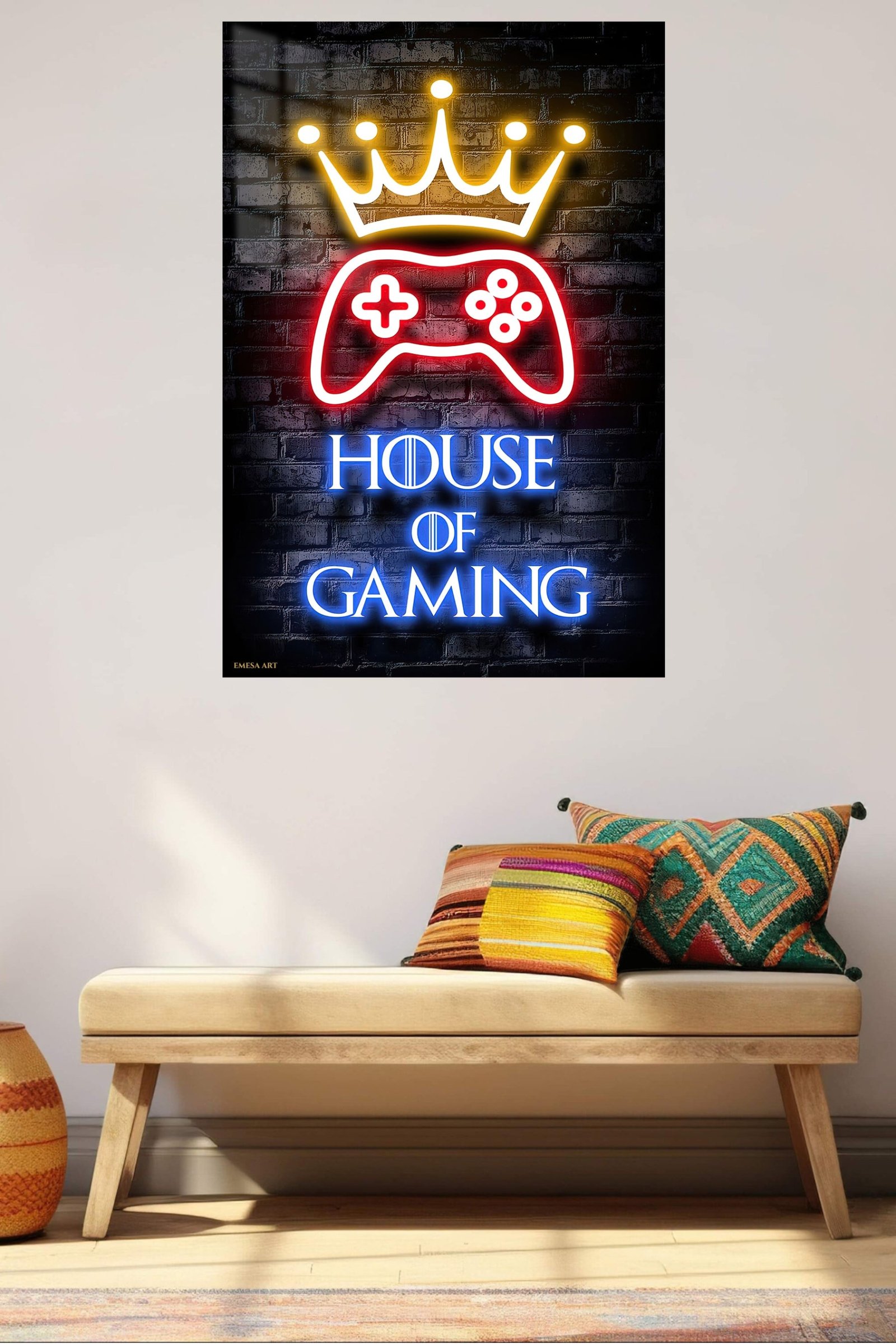 House of Gaming Neon Crown metal wall art print, view 5