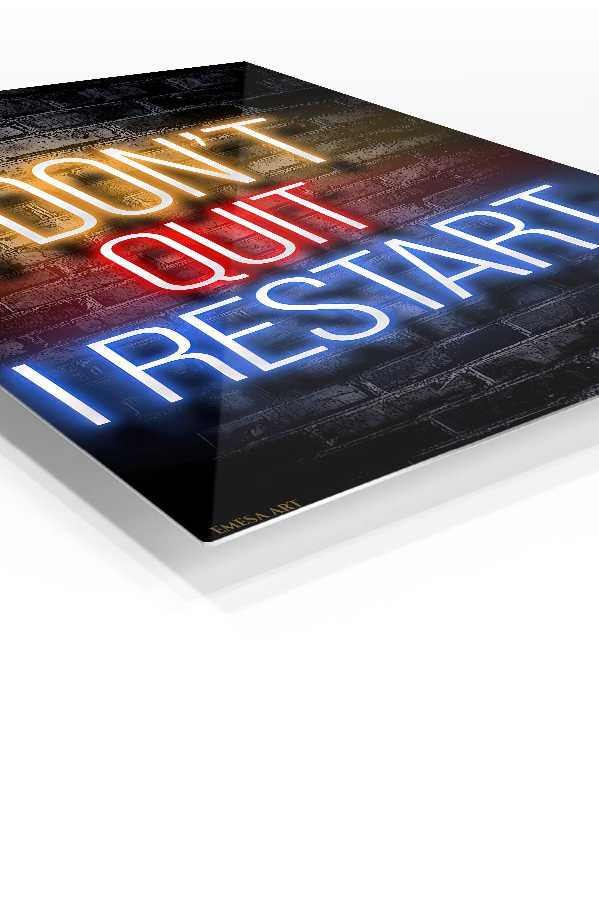 I Don't Quit I Restart Neon Quote metal wall art print, view 2
