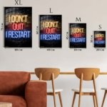 I Don't Quit I Restart Neon Quote metal wall art print, view 6