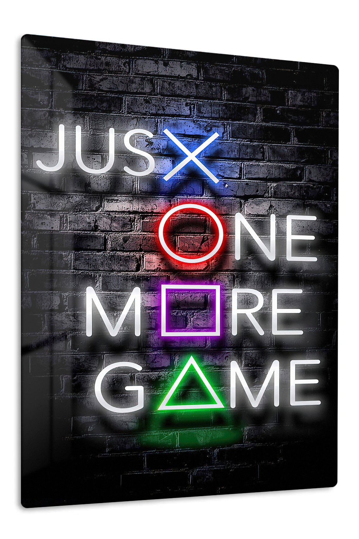 Just One More Game Neon Sign metal wall art print