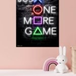 Just One More Game Neon Sign metal wall art print, view 4