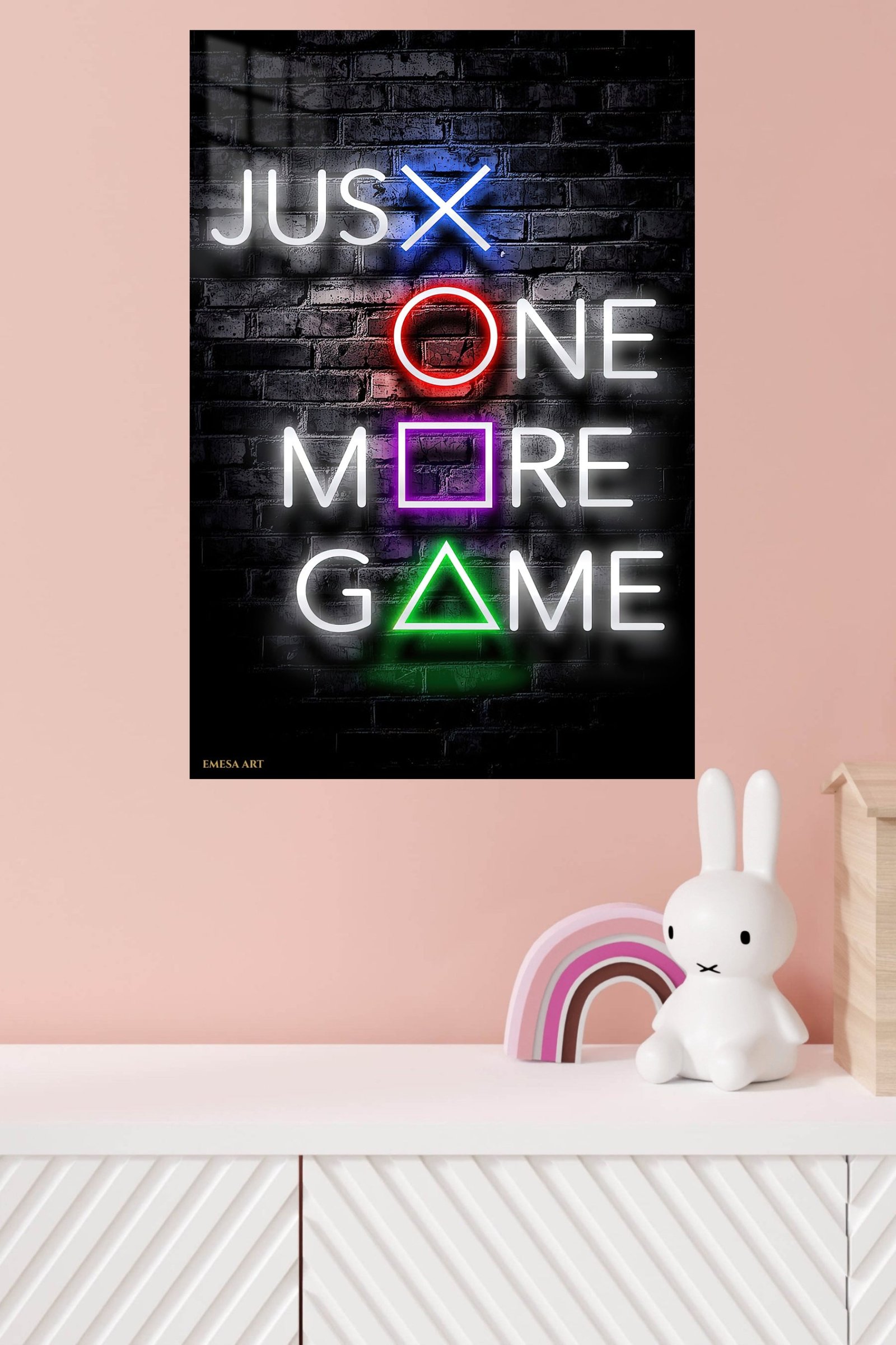 Just One More Game Neon Sign metal wall art print, view 4