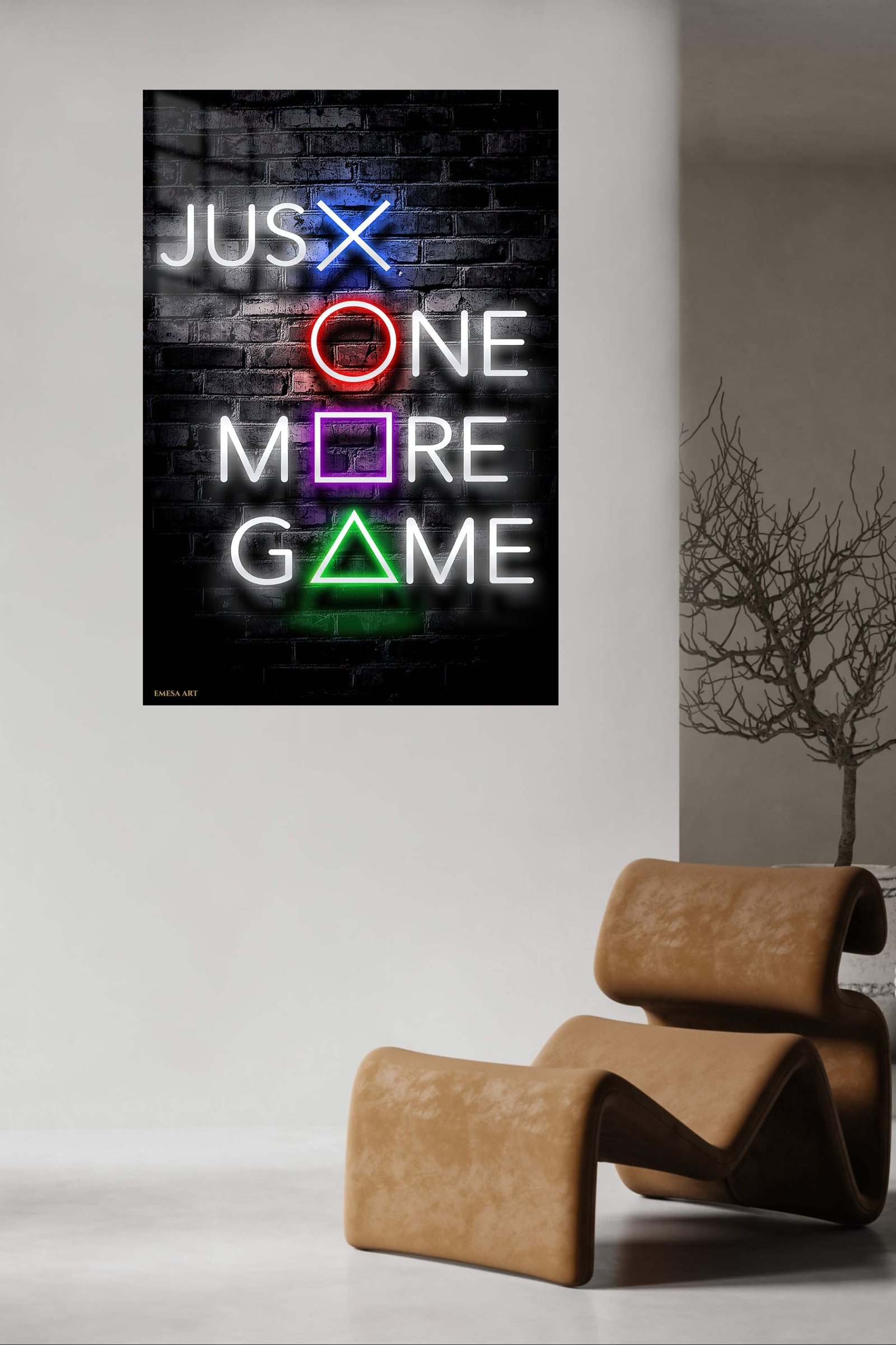 Just One More Game Neon Sign metal wall art print, view 5