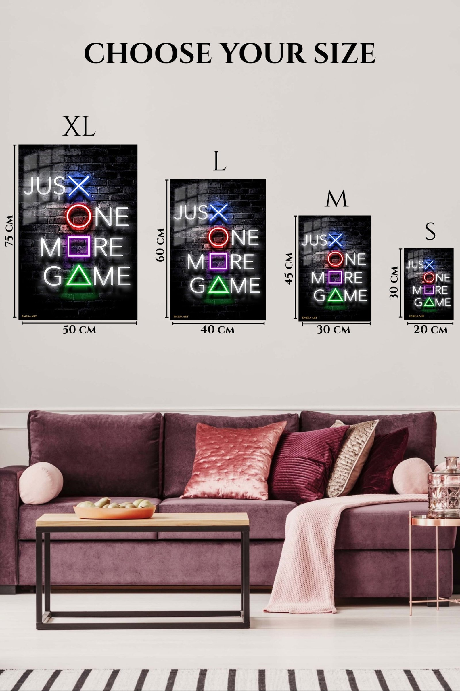 Just One More Game Neon Sign metal wall art print, view 6