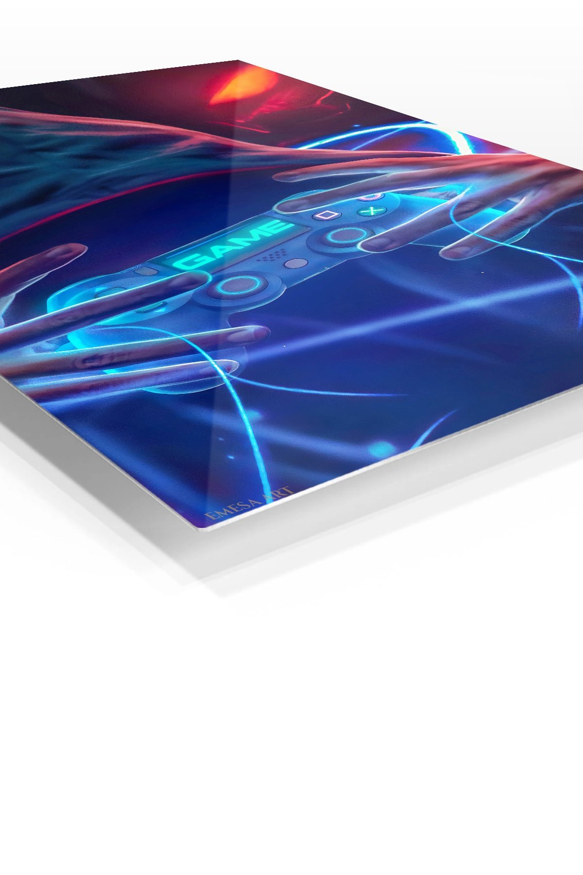 Neon Hooded Gamer metal wall art print, view 2