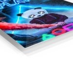 Let's Play Panda Mask Neon Gamer metal wall art print, view 2