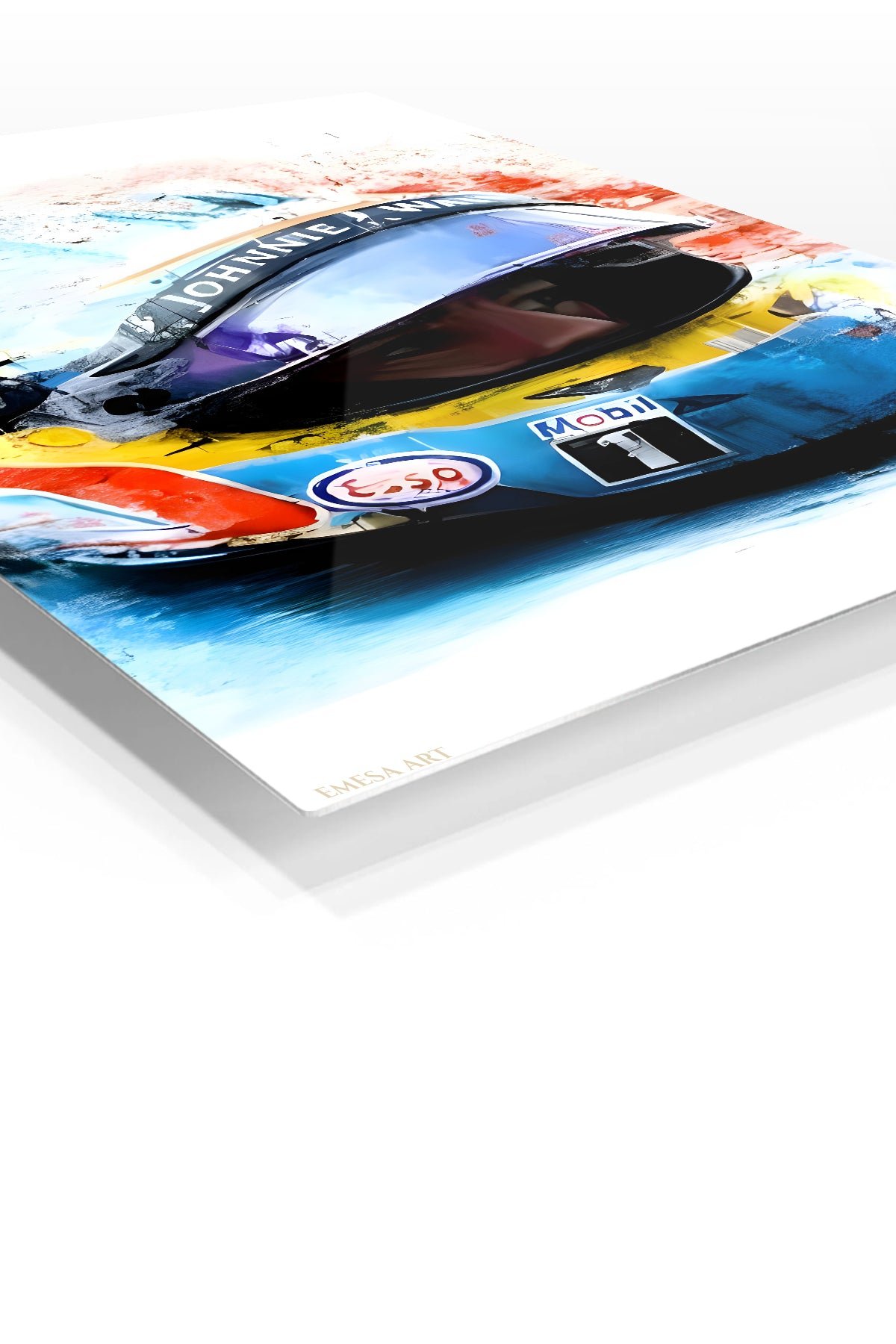 Vivid Motorsport Helmet Portrait metal wall art print, view 2