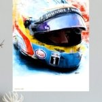 Vivid Motorsport Helmet Portrait metal wall art print, view 4
