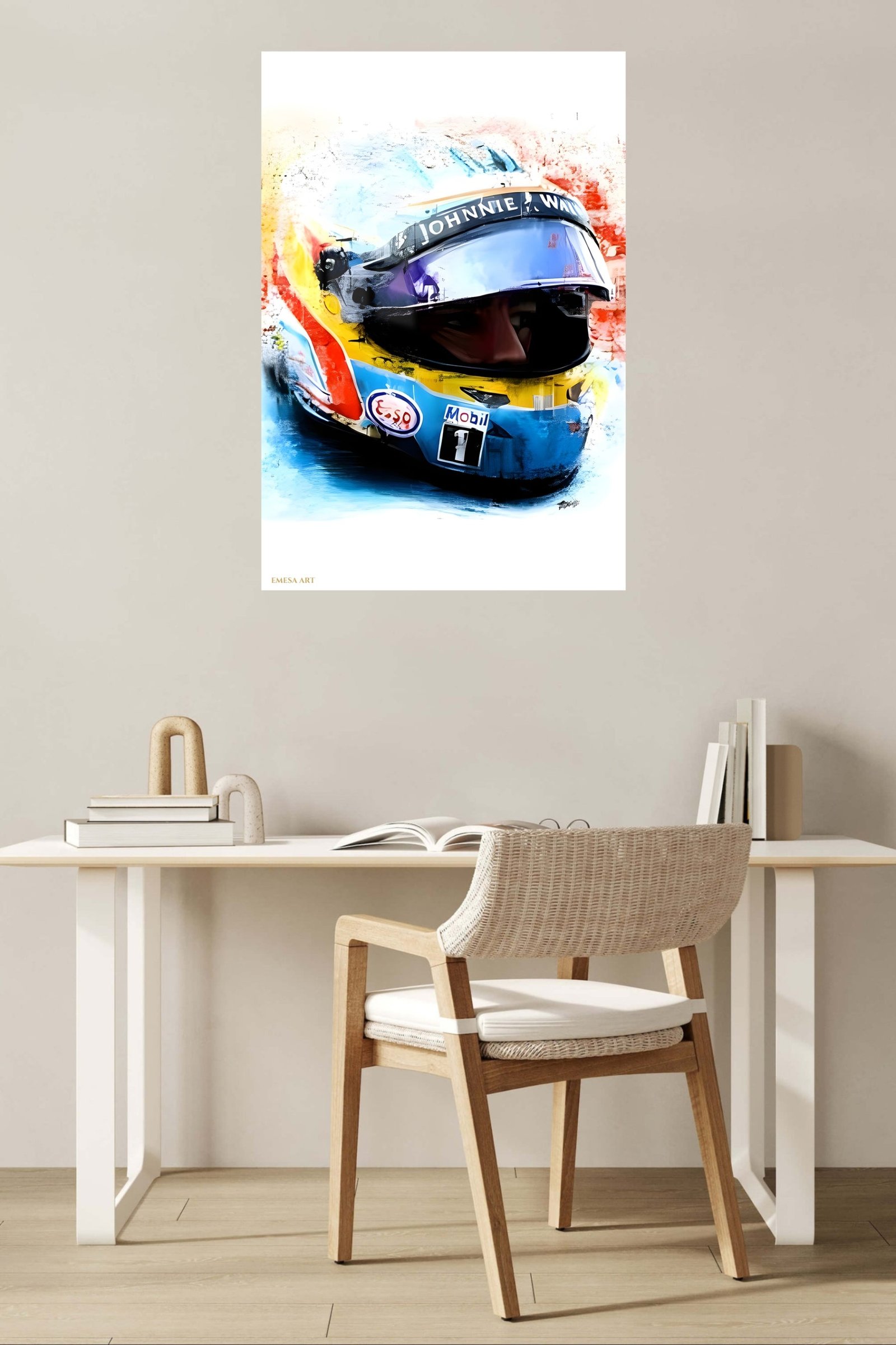 Vivid Motorsport Helmet Portrait metal wall art print, view 5