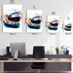 Vivid Motorsport Helmet Portrait metal wall art print, view 6