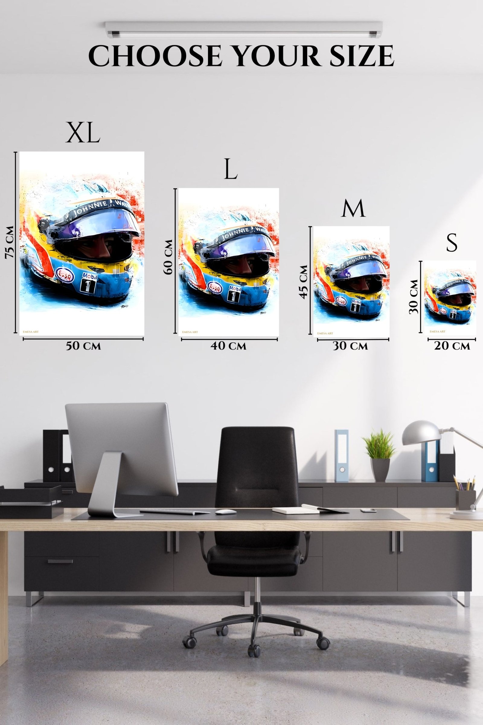 Vivid Motorsport Helmet Portrait metal wall art print, view 6