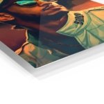 Golden Visor Racing Driver Portrait metal wall art print, view 2