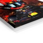 Fiery Open-Wheel Racing Helmet metal wall art print, view 2