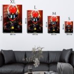 Fiery Open-Wheel Racing Helmet metal wall art print, view 6