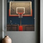 Basketball Hoop Beneath the Stars metal wall art print, view 4