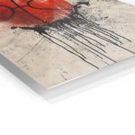 Red Basketball Drip metal wall art print, view 2