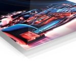 Neon Formula Race Car metal wall art print, view 2