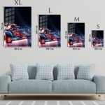 Neon Formula Race Car metal wall art print, view 6