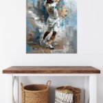 Golfer in Mid-Swing Abstract Portrait metal wall art print, view 5