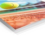 Tennis Ball Above Clay Court metal wall art print, view 2