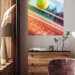 Tennis Ball Above Clay Court metal wall art print, view 5