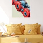 Red and Blue Robotic Mechanism metal wall art print, view 5