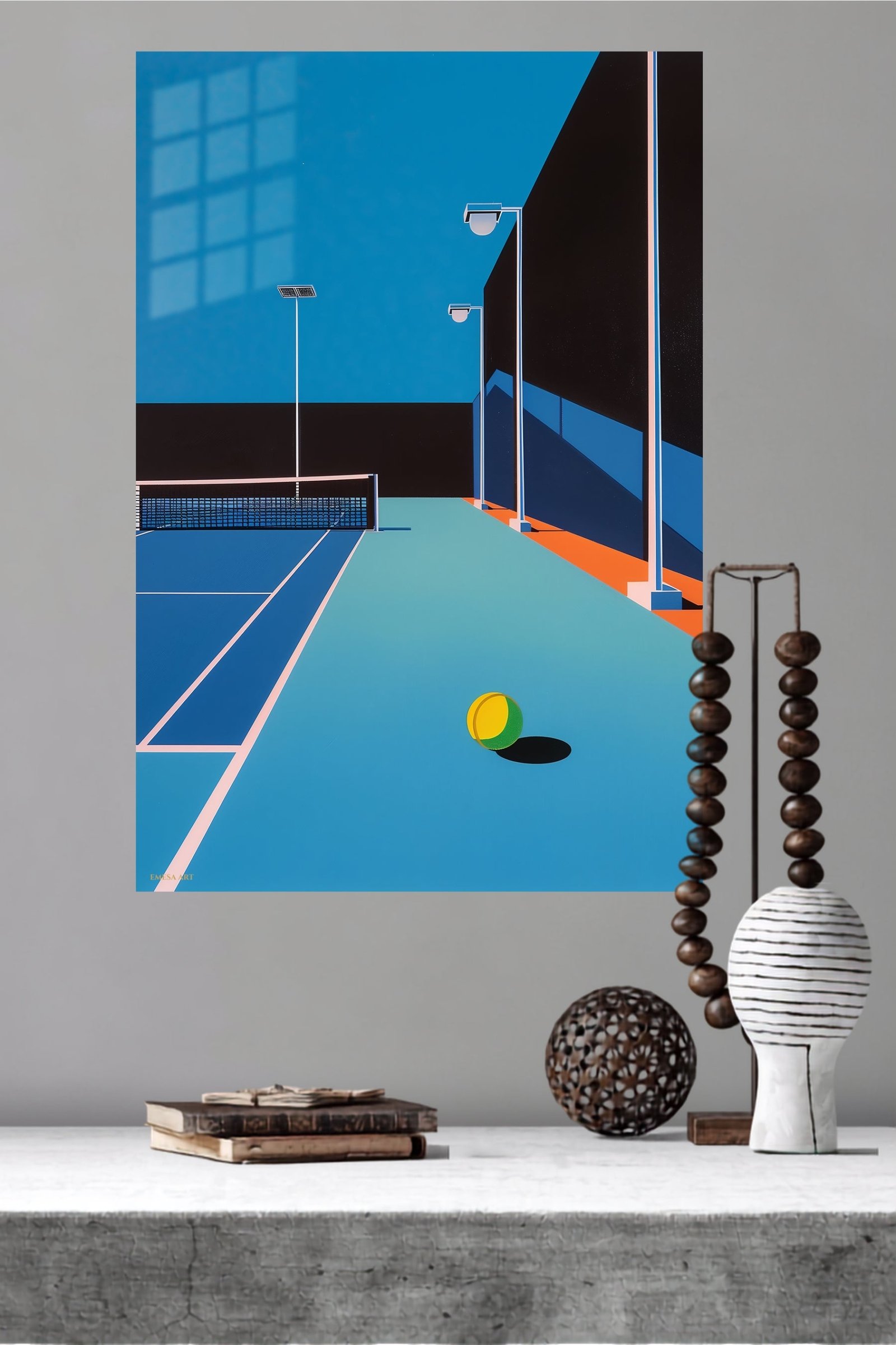 Midnight Tennis Court metal wall art print, view 4