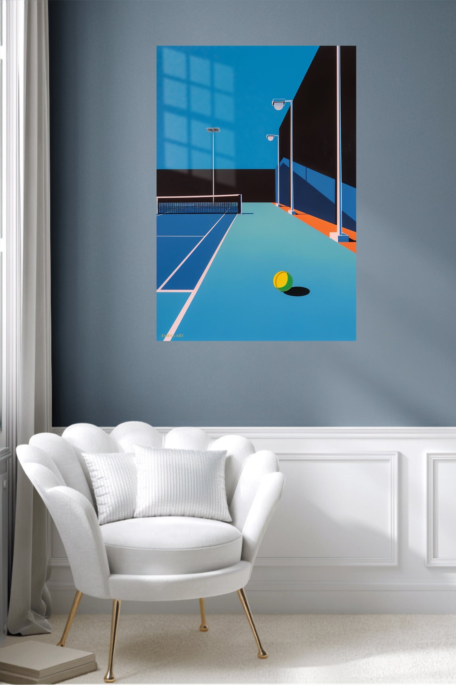 Midnight Tennis Court metal wall art print, view 5