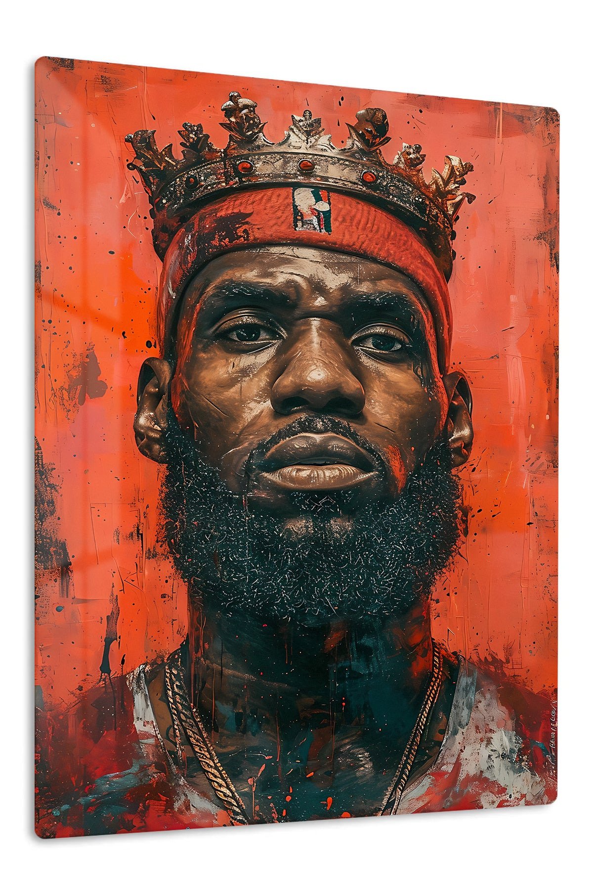 Crowned Champion Portrait metal wall art print