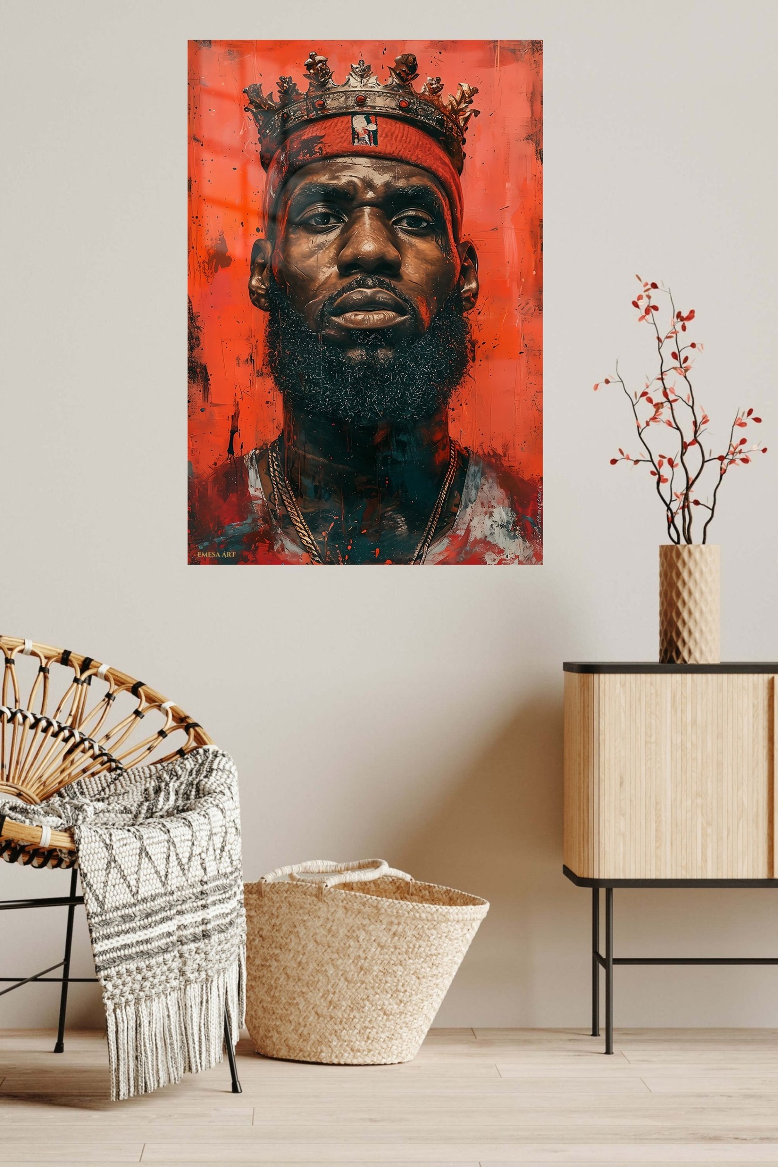 Crowned Champion Portrait metal wall art print, view 5