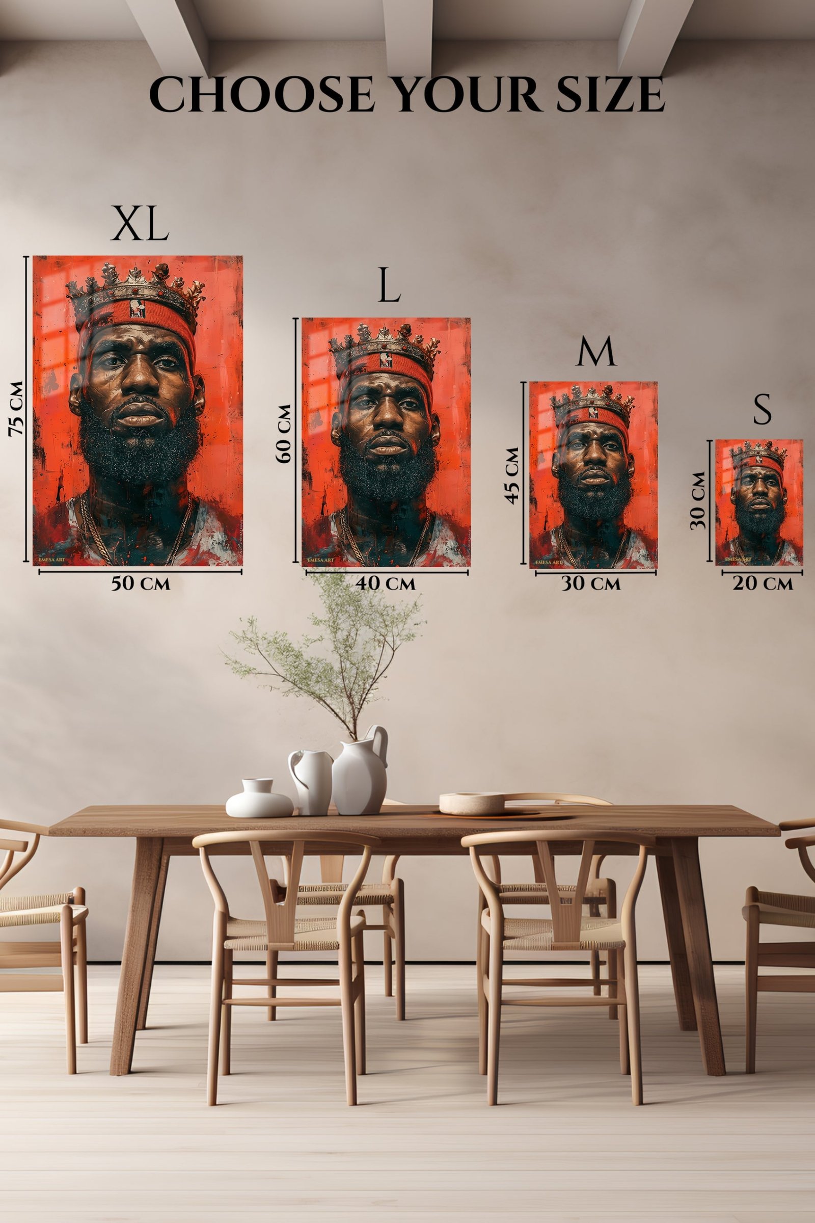 Crowned Champion Portrait metal wall art print, view 6