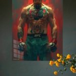 Tattooed Combat Fighter Portrait metal wall art print, view 4