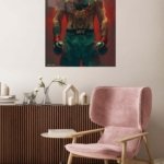 Tattooed Combat Fighter Portrait metal wall art print, view 5