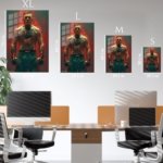 Tattooed Combat Fighter Portrait metal wall art print, view 6