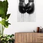 Black Boxing Gloves Ink Art metal wall art print, view 5